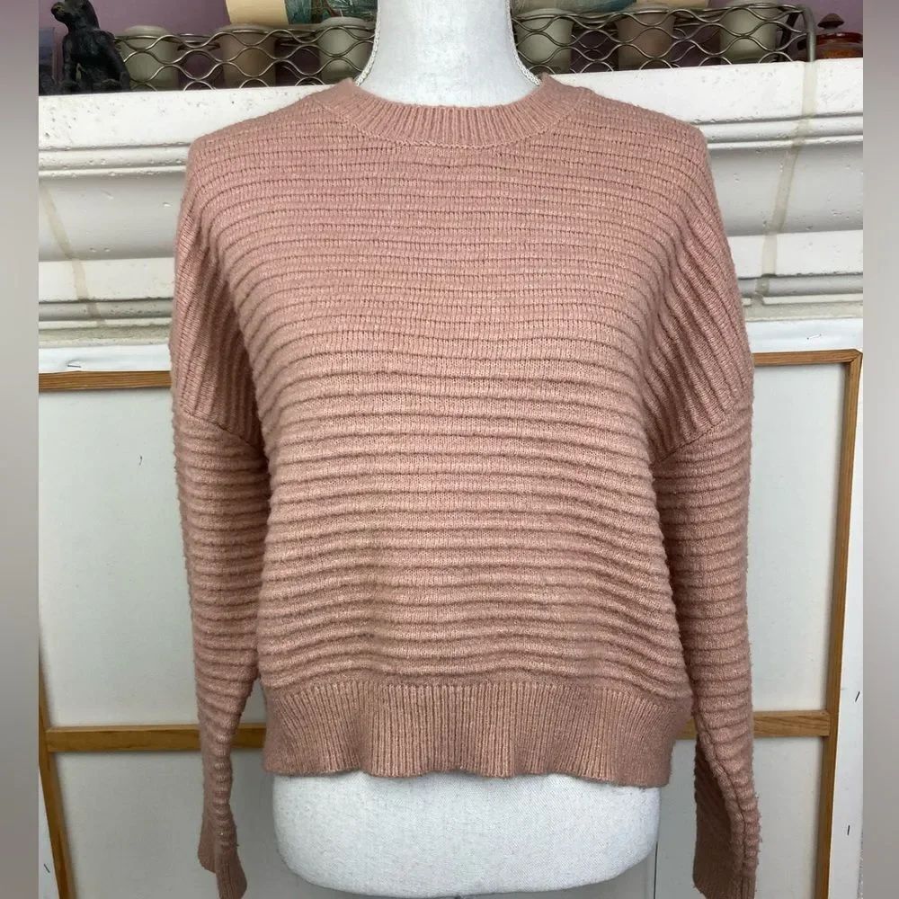 Blush Cozy Ribbed Knit Sweater NWOT